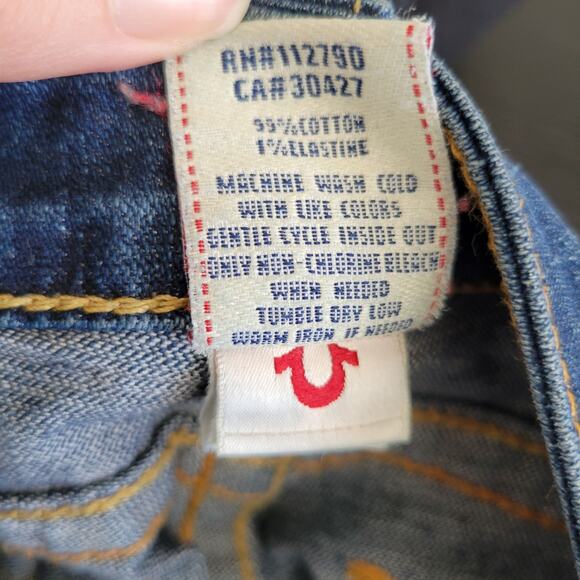 True Religion Joey Low Rise Flare Jeans Saddle Stitch Twisted Seam Women 28 - Picture 13 of 13